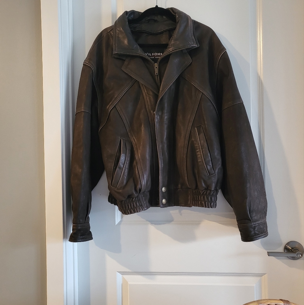 Mens Leather Bomber Jacket